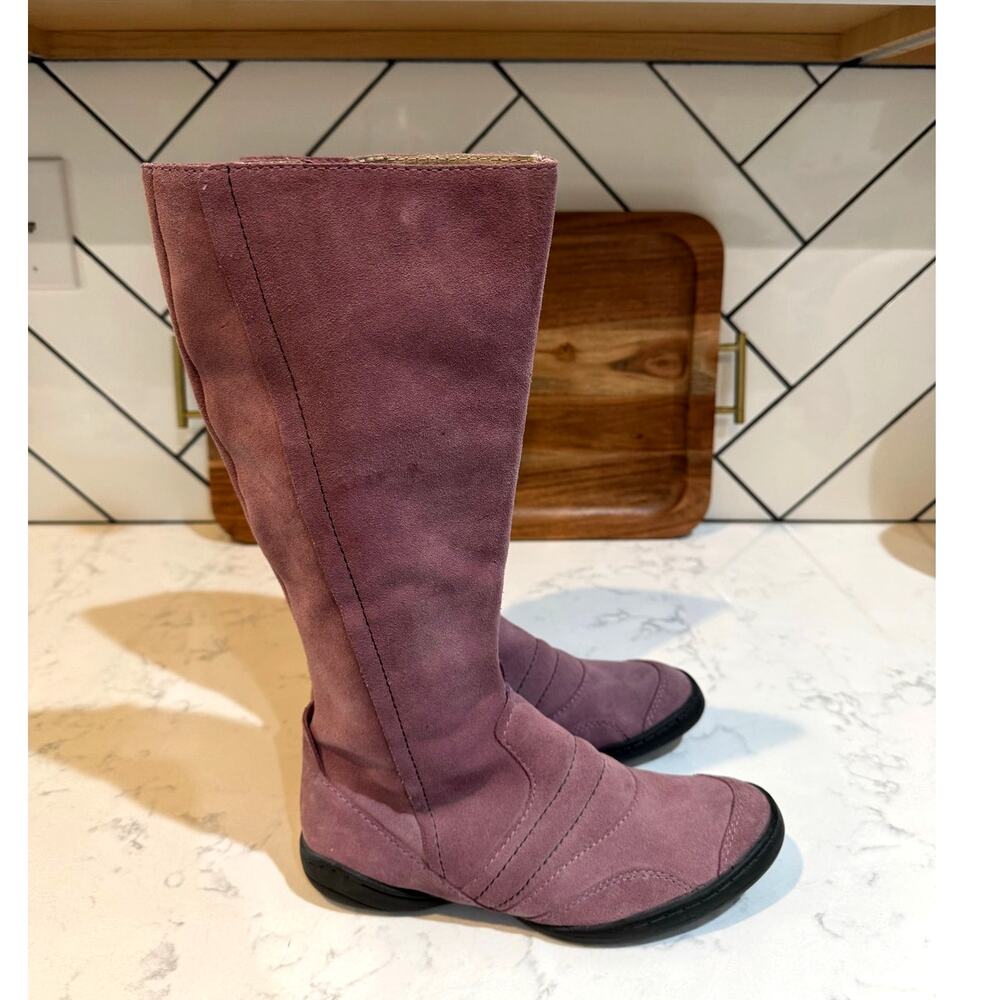 vintage Palladium knee-high boots made soft suede dusty purple Y2K casual boho